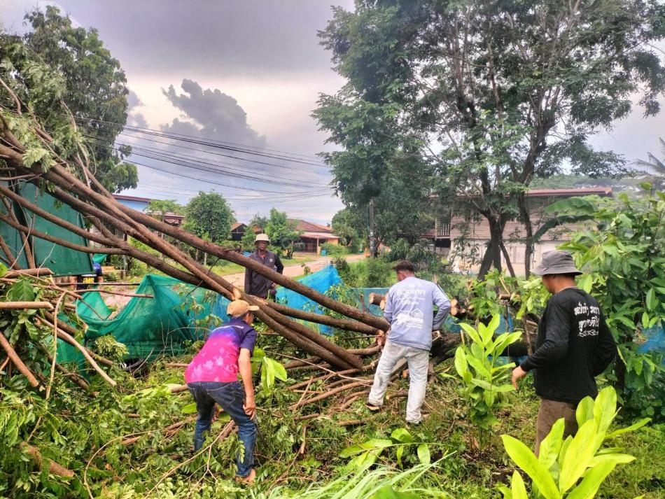 งานป้องกันและบรรเทาสาธารณภัย สำนักปลัด อบต.บะฮี  ได้ออกดำเนินการช่วยเหลือตัดกิ่งไม้