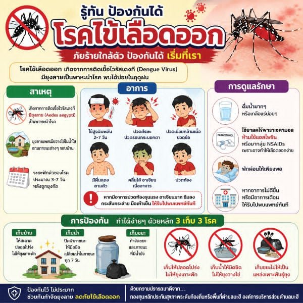 ประชาสัมพันธ์ รู้ทัน ป้องกันได้ โรคไข้เลือดออก